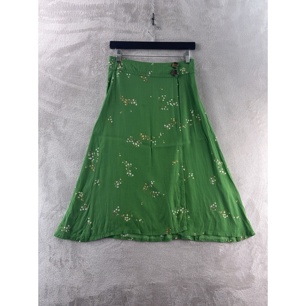 FAITHFULL THE‎ BRAND Valois Floral Midi Skirt Womens Size 4 Green Slit Boho